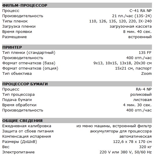 Минилаб Mstaer Lab 740 технические характеристики